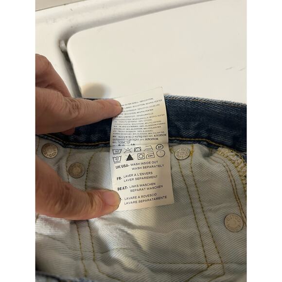 EDWIN ED-80 Made in Japan Slim Tapered Jeans SZ 31x32 Medium Blue Faded - Picture 8 of 9